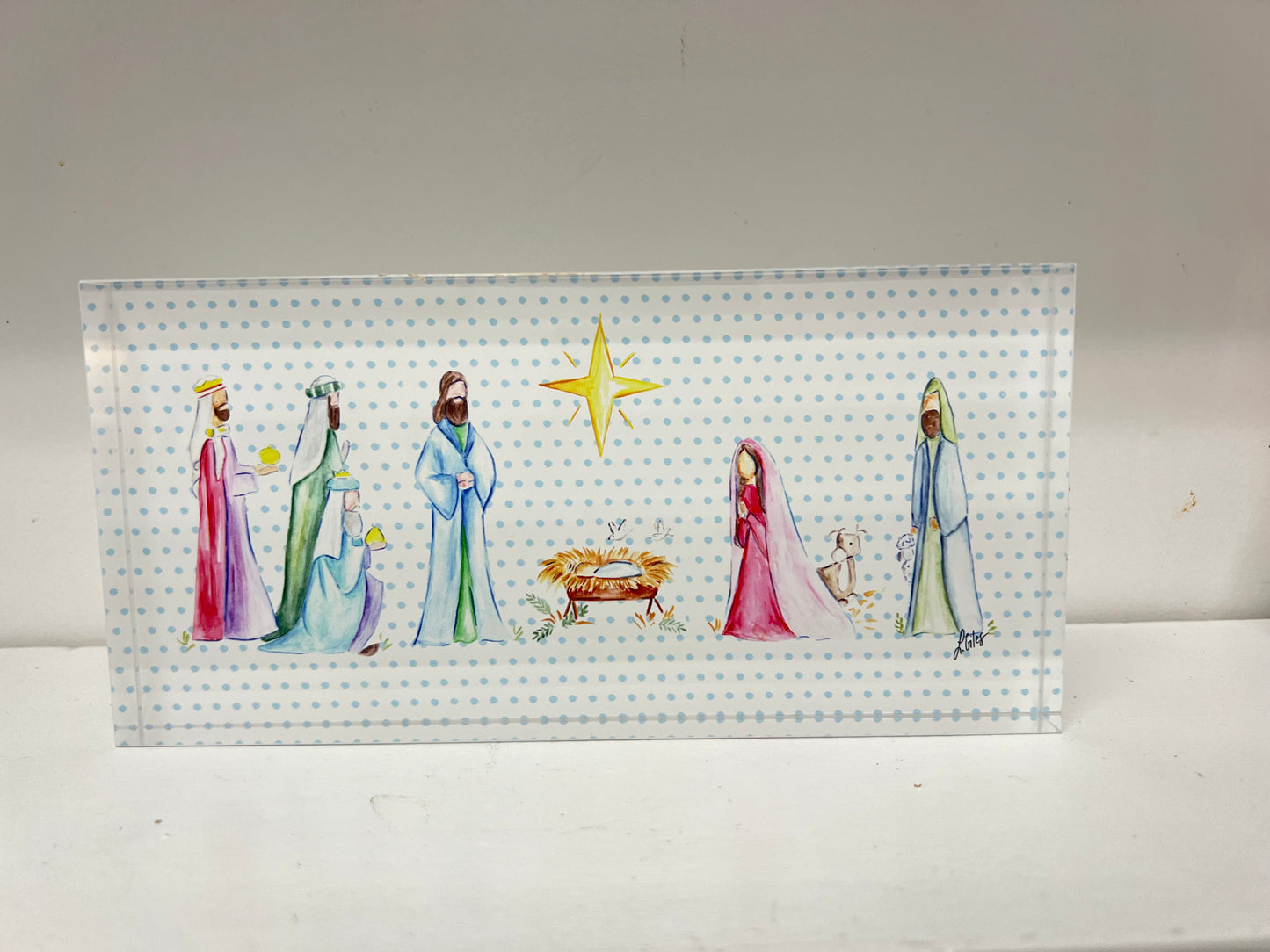 Watercolor Nativity Acrylic Block