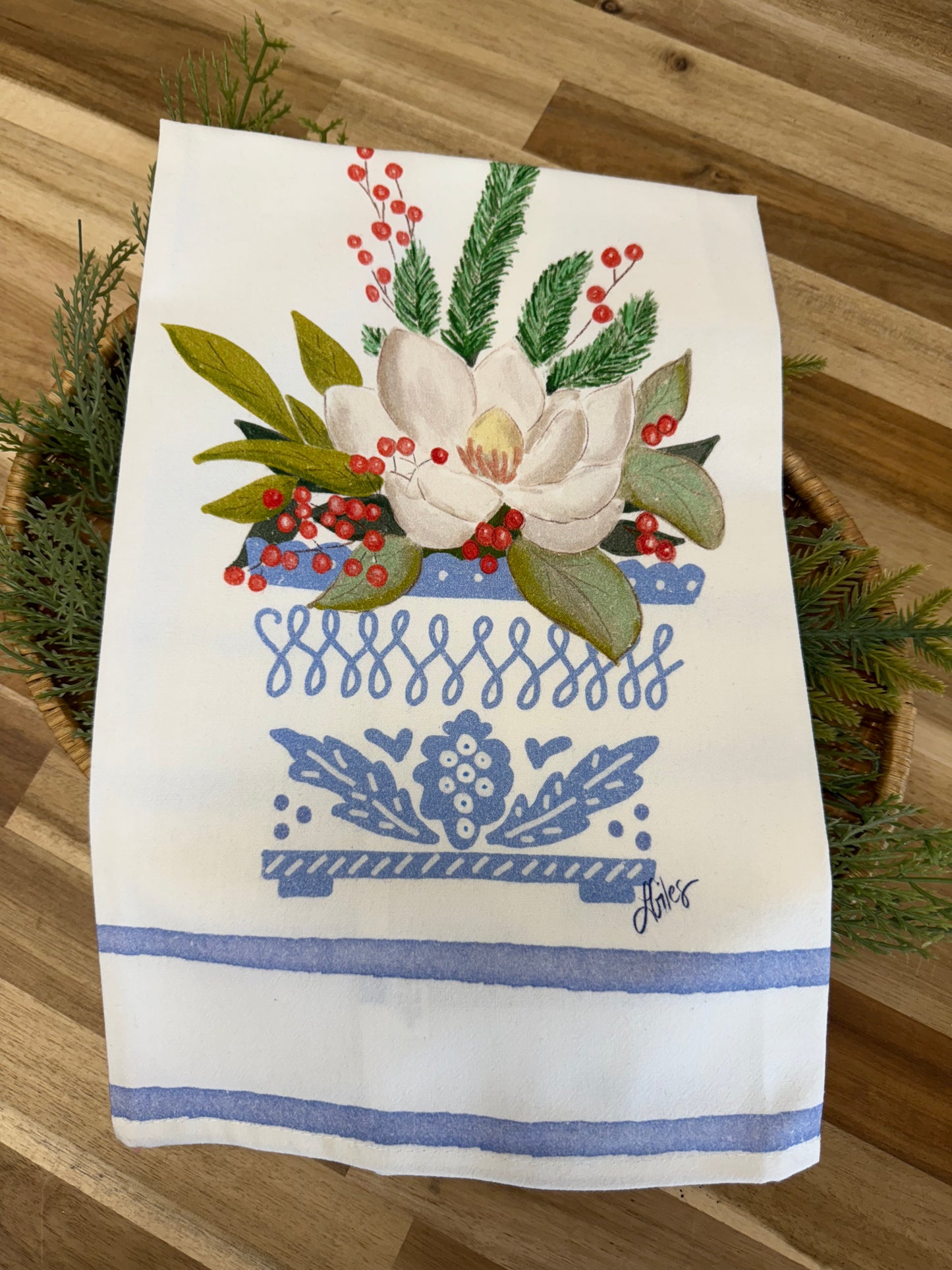 Magnolia Tea Towel