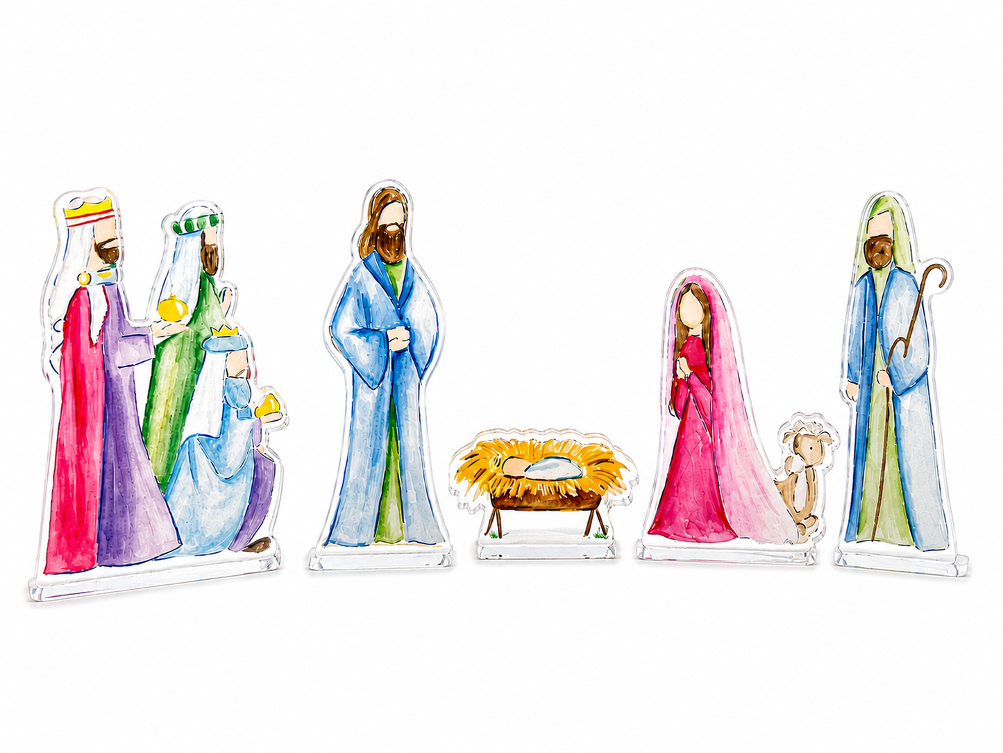 Acrylic "Watercolor" Nativity Set (Small)