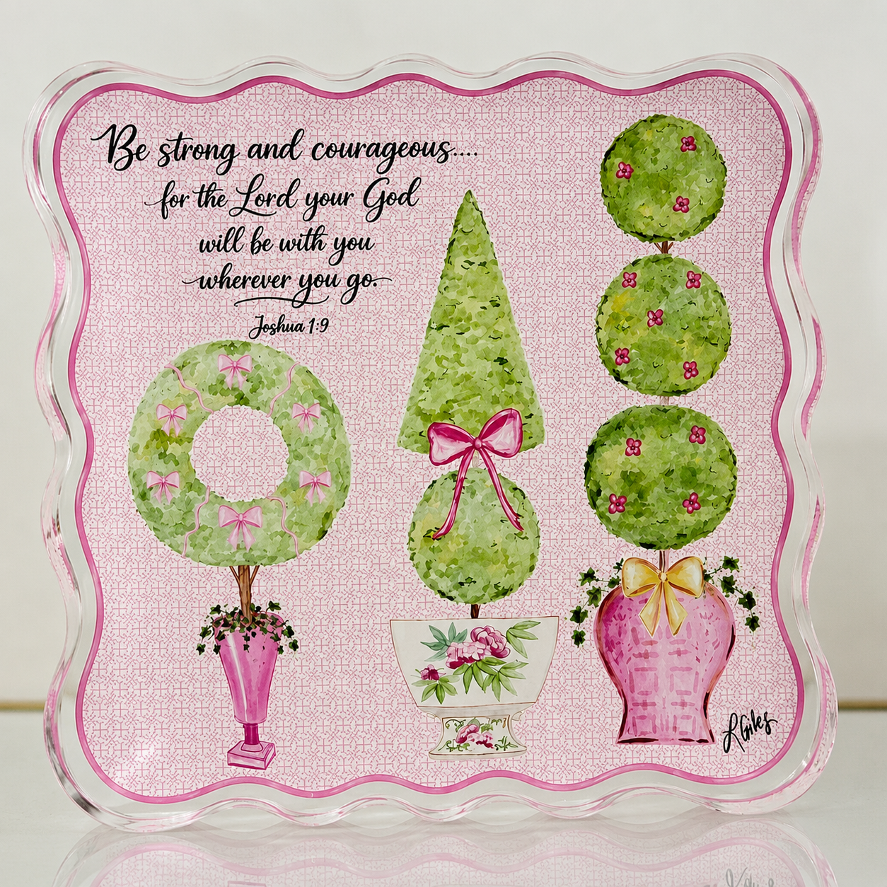 Joshua 1:9 Topiary block