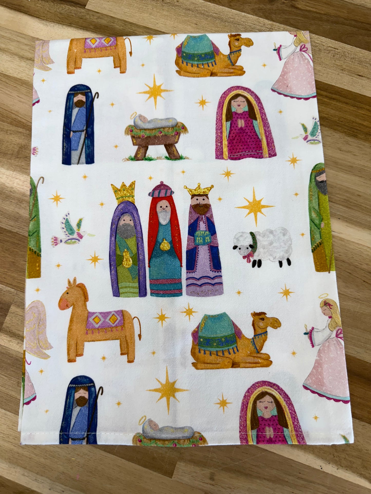Nativity Repeat Design Tea Towel