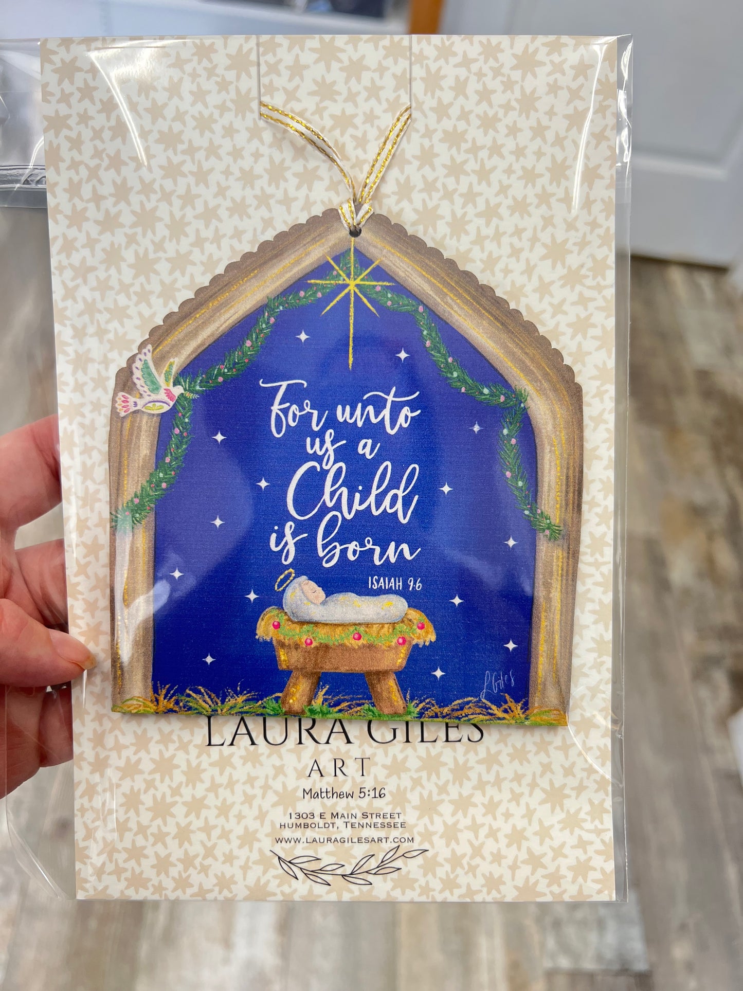 For Unto Us a Child is Born Wood Ornament