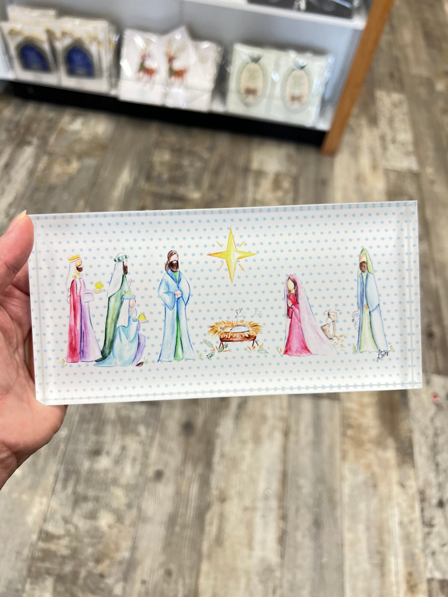 Watercolor Nativity Acrylic Block