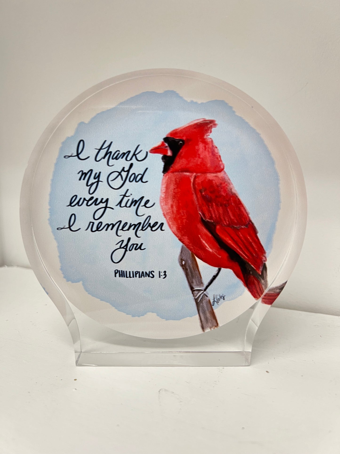 Red Bird Acrylic Block