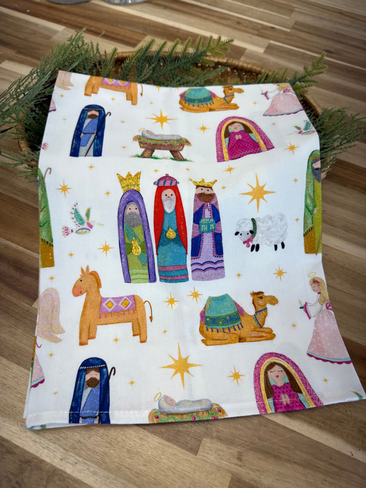 Nativity Repeat Design Tea Towel