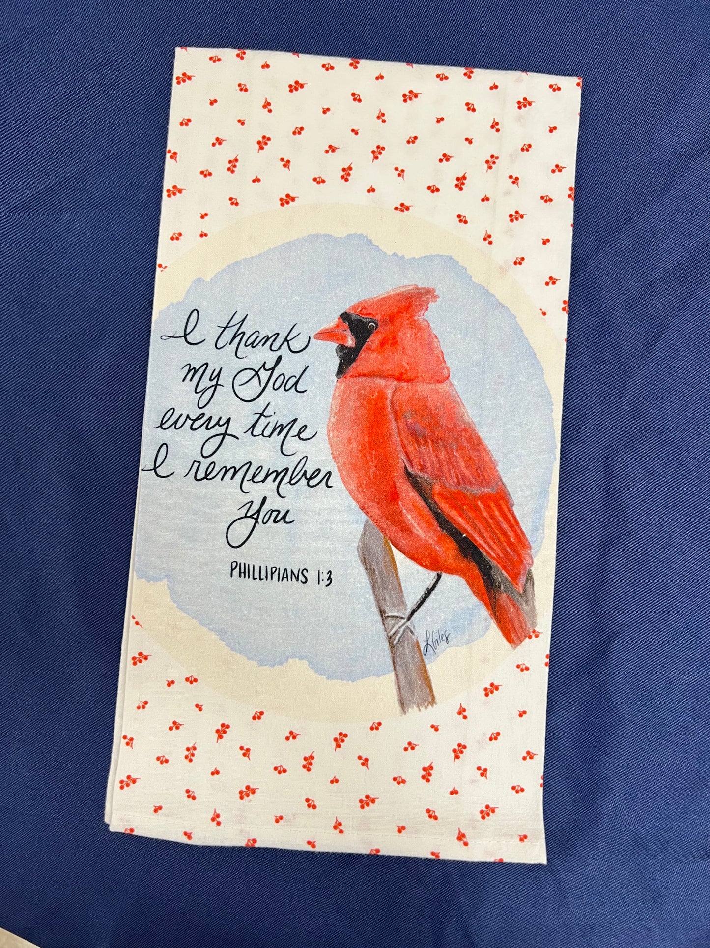 Red Bird Tea Towel