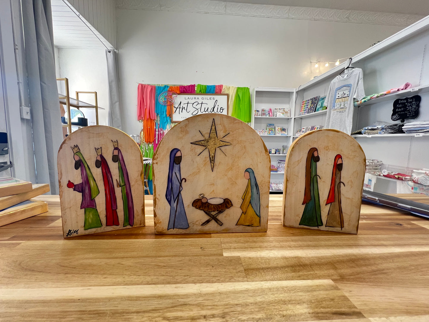 Wood 3 piece Nativity Set PRINT ($39 FULL PRICE)
