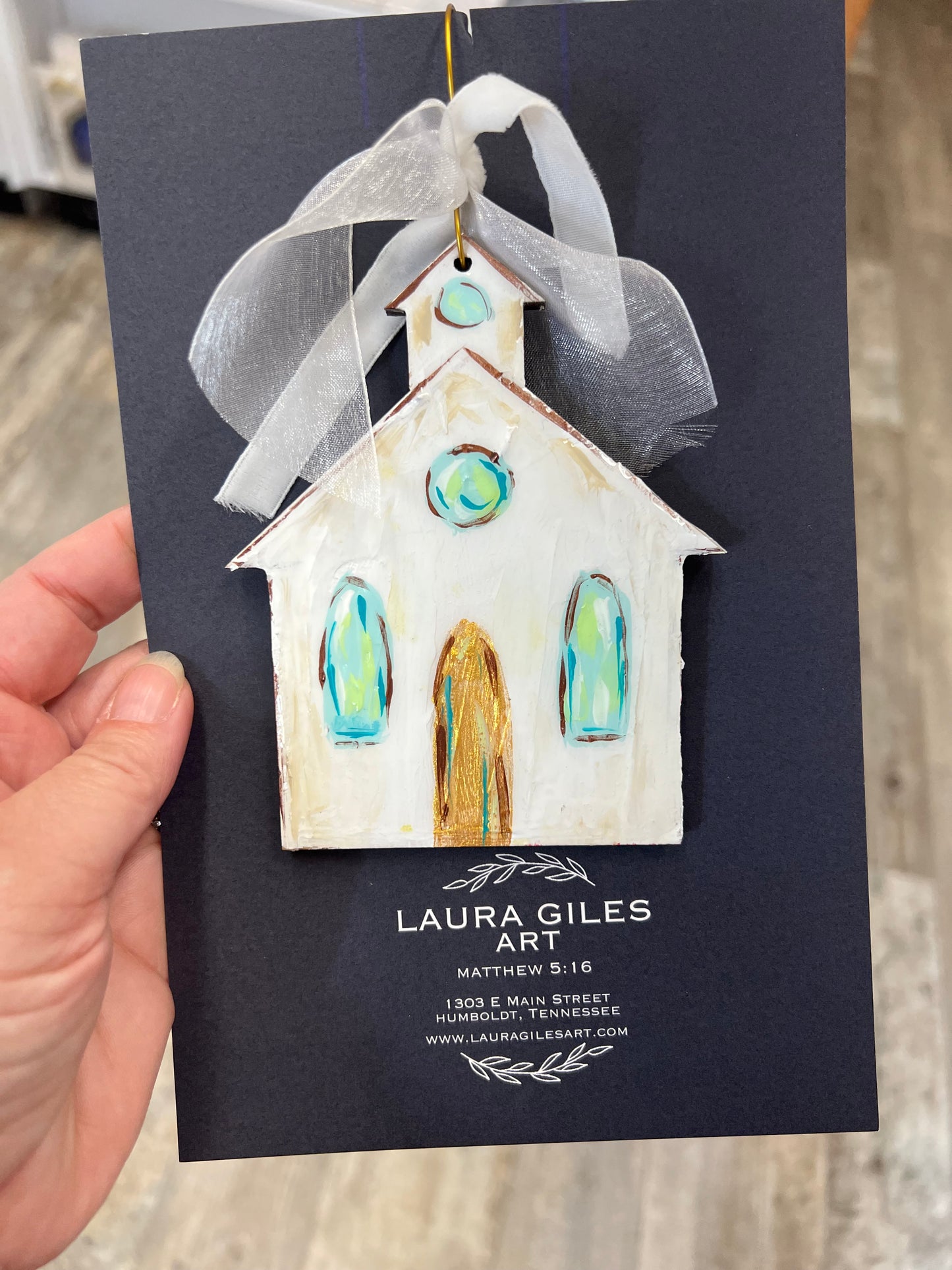 Hand painted church ornament