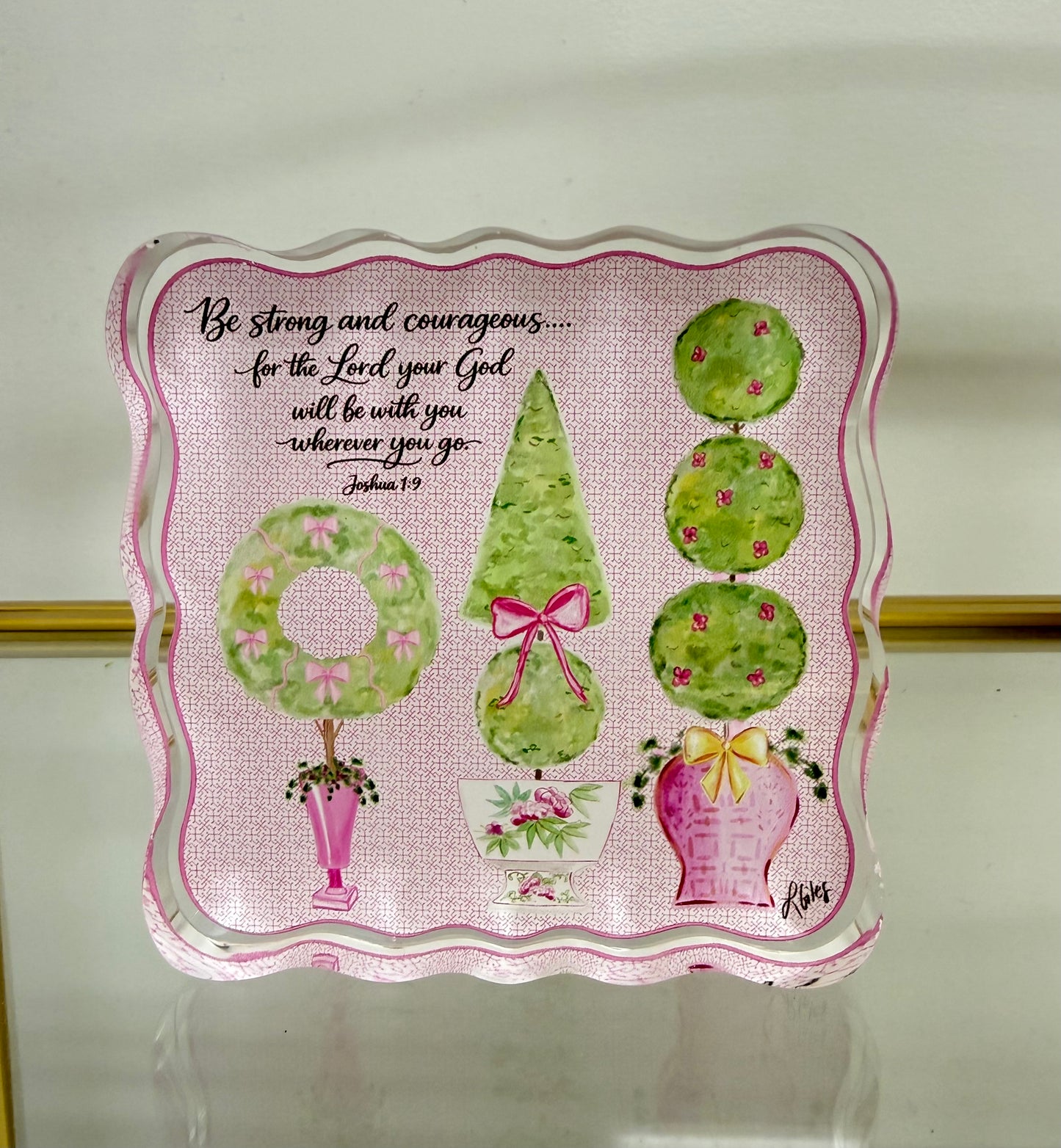Joshua 1:9 Topiary block