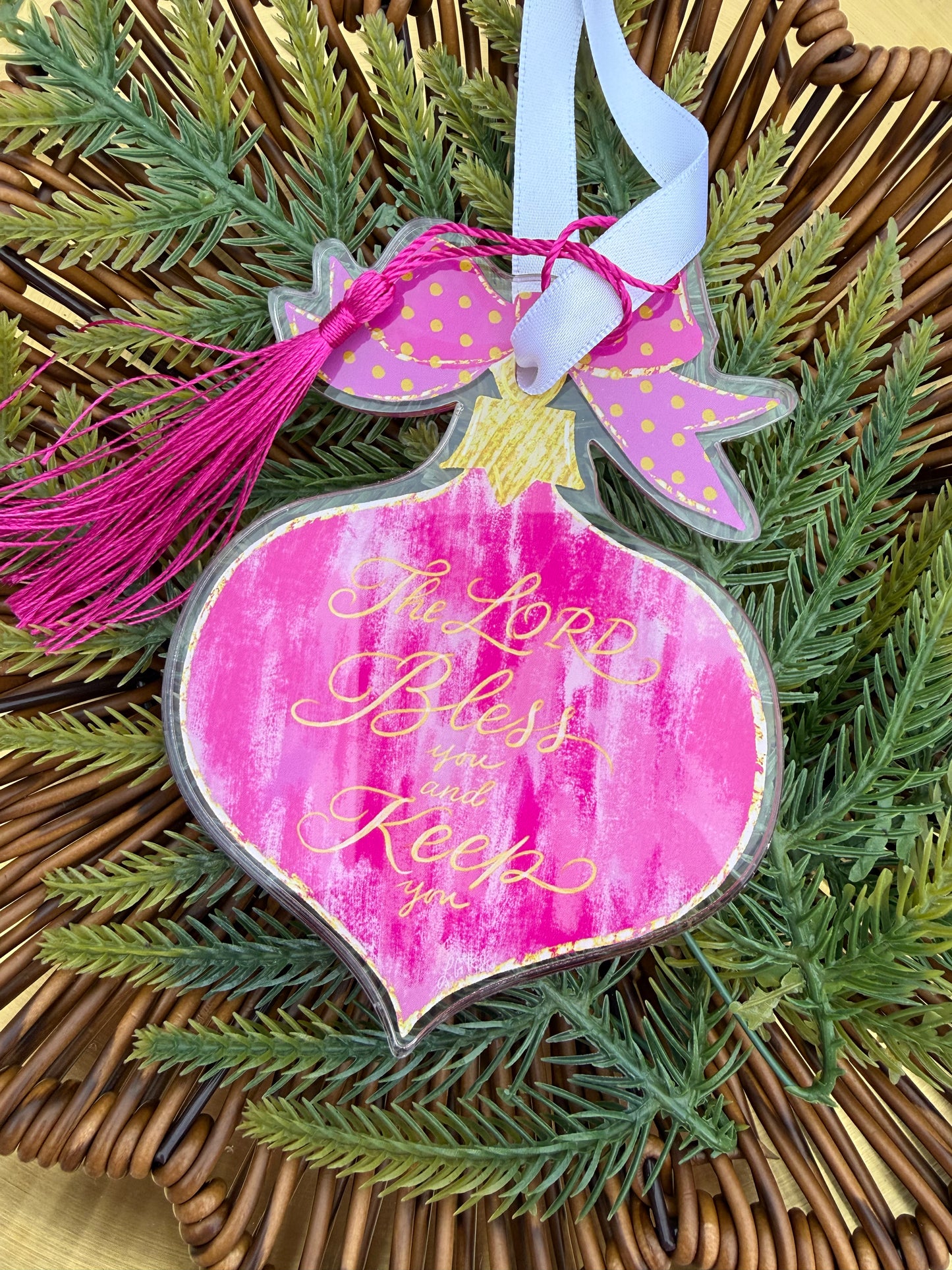 The Lord Bless you and Keep you - acrylic ornament 4.5"