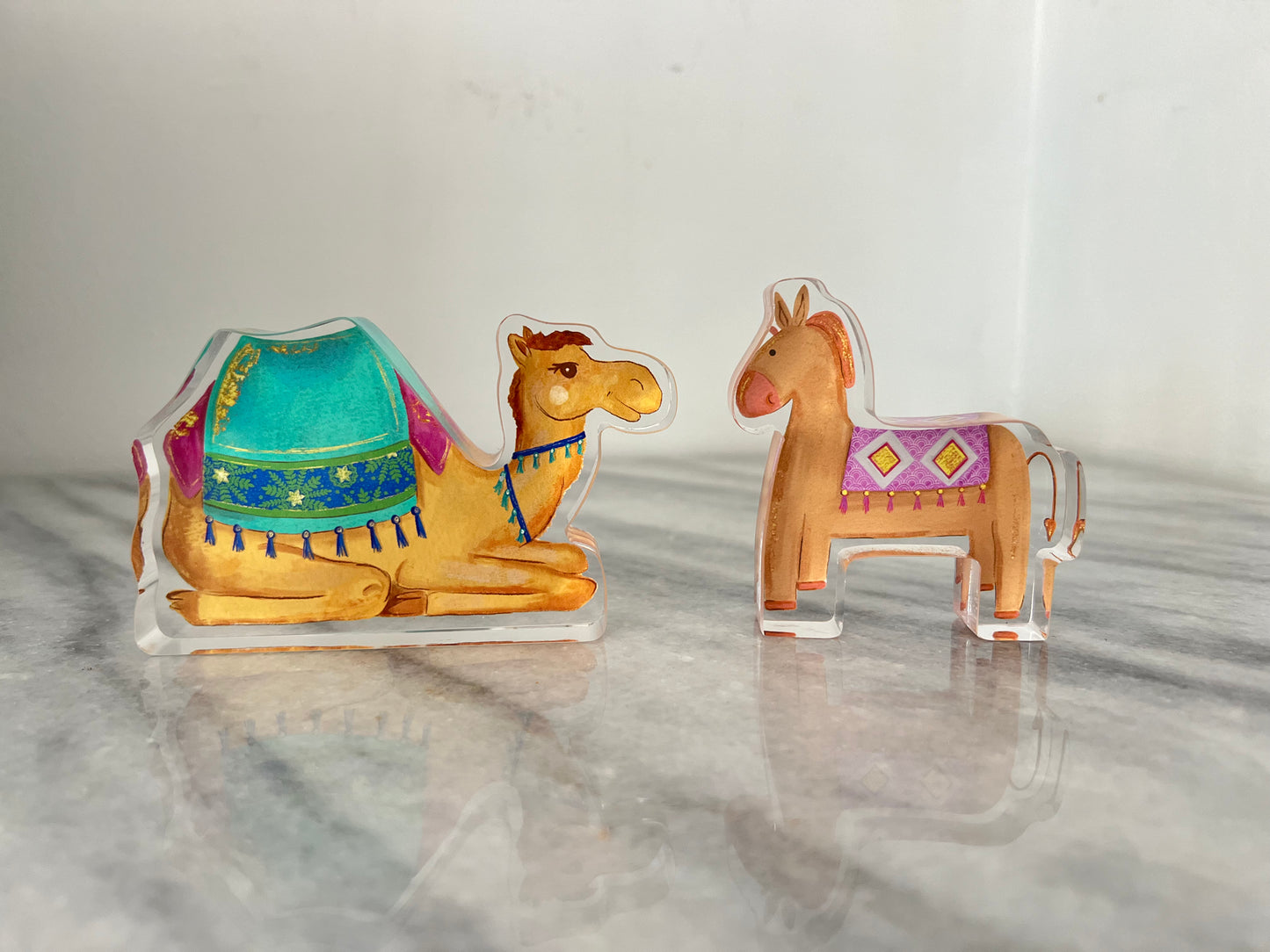 NINE PIECE "For Unto Us" Acrylic Nativity Set