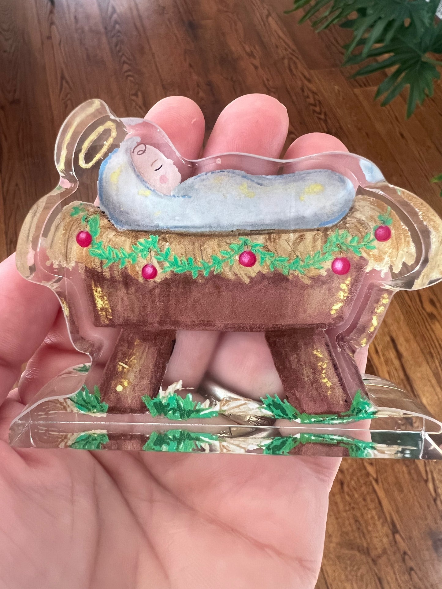 NINE PIECE "For Unto Us" Acrylic Nativity Set
