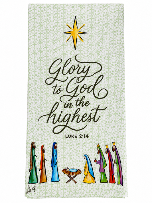 Glory to God in the Highest Cotton Tea Towel