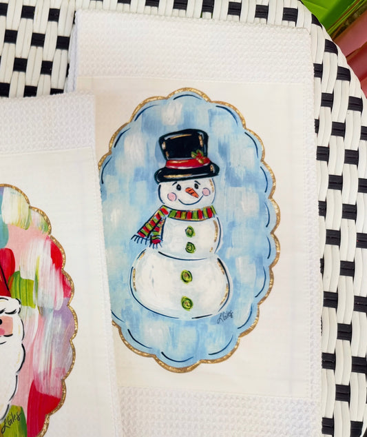 NEW Snowman Waffle Towel