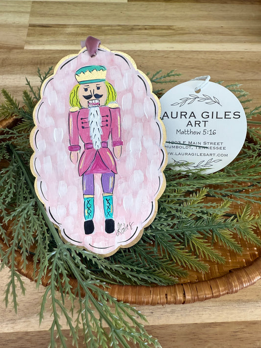 Nutcracker Pink Scallop-  Hand painted (Pre-Order for Mid November)