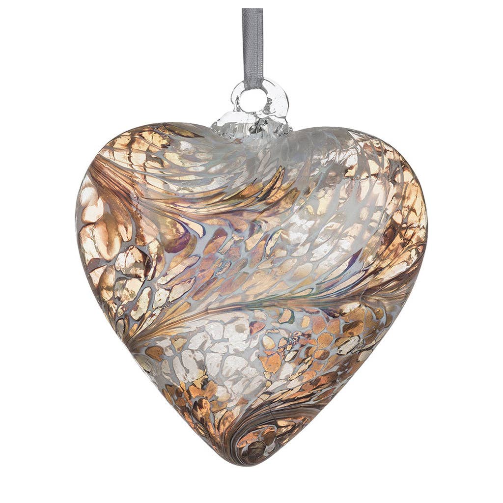 Sienna Glass - 8cm Friendship Hearts - Unlabelled: Blue & Pink