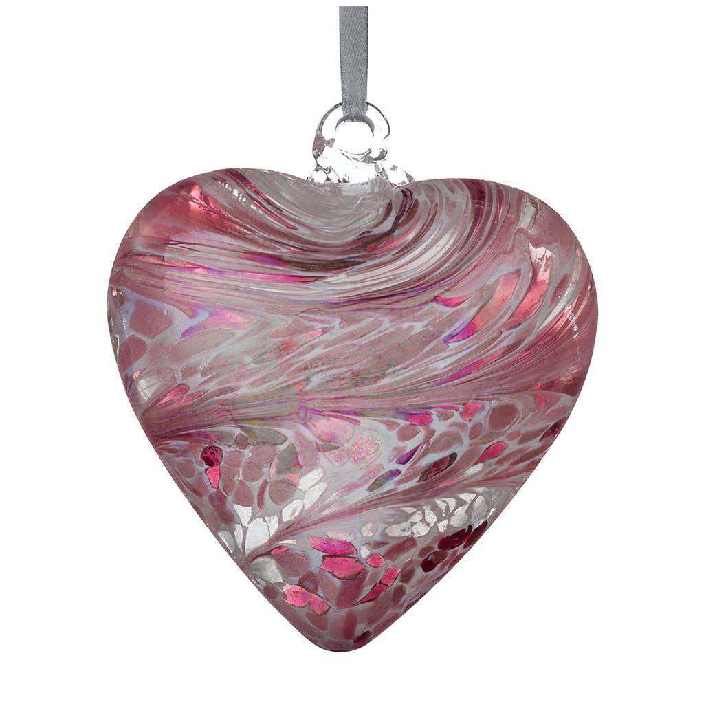 Sienna Glass - 8cm Friendship Hearts - Unlabelled: Multicoloured Turquoise
