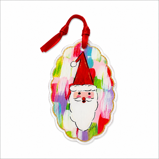 Skinny Santa Acrylic Ornament  4.5"