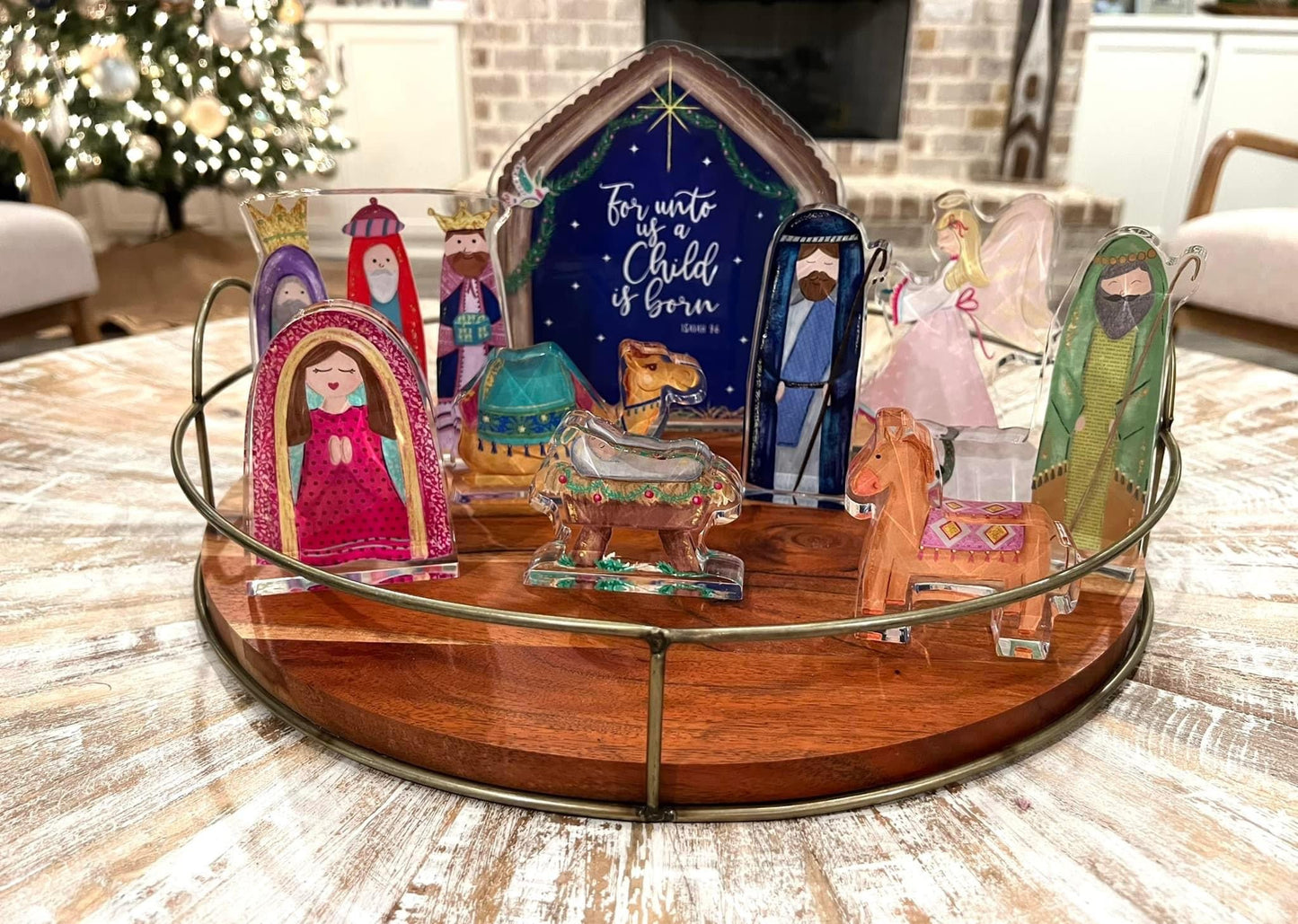 NINE PIECE Acrylic Nativity Set