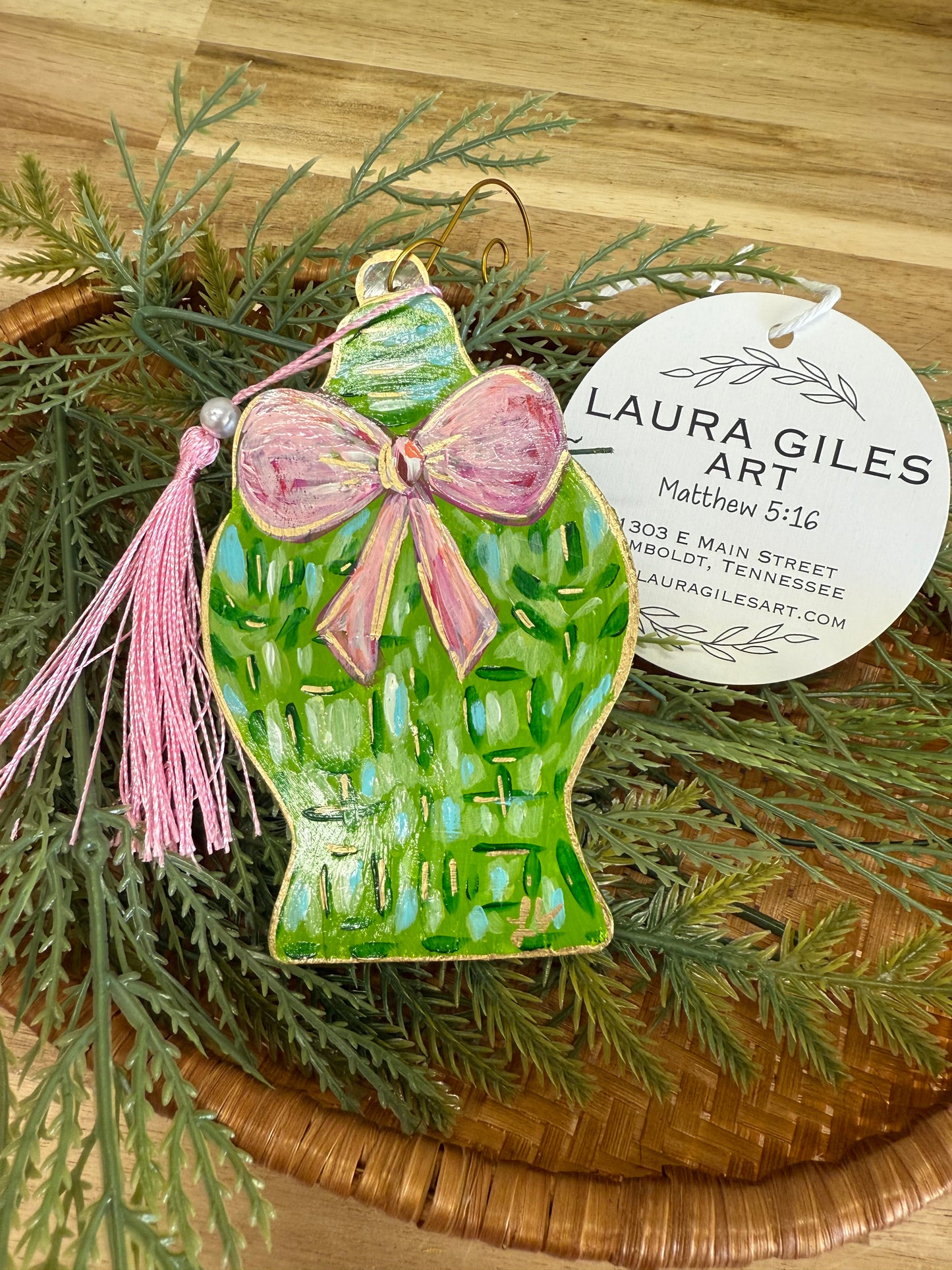 Hand Painted Ginger Jar Green or Blue (Pre-Order for Mid November)