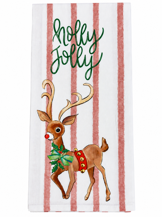 Holly Jolly Cotton Tea Towel