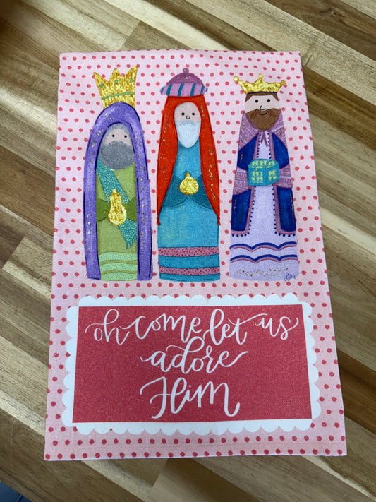 Oh Come Let Us Adore Him Tea Towel