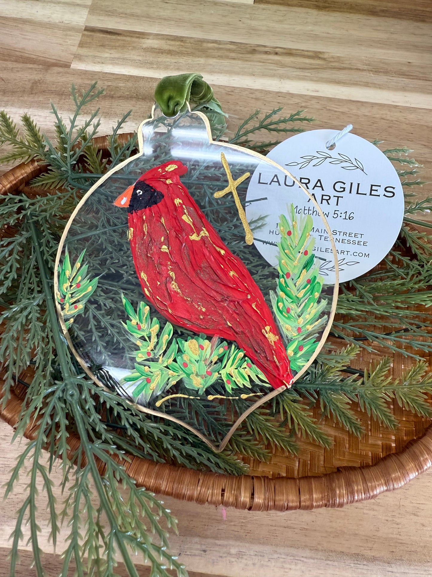 Redbird Hand painted Acrylic (Pre-Order for Mid November)