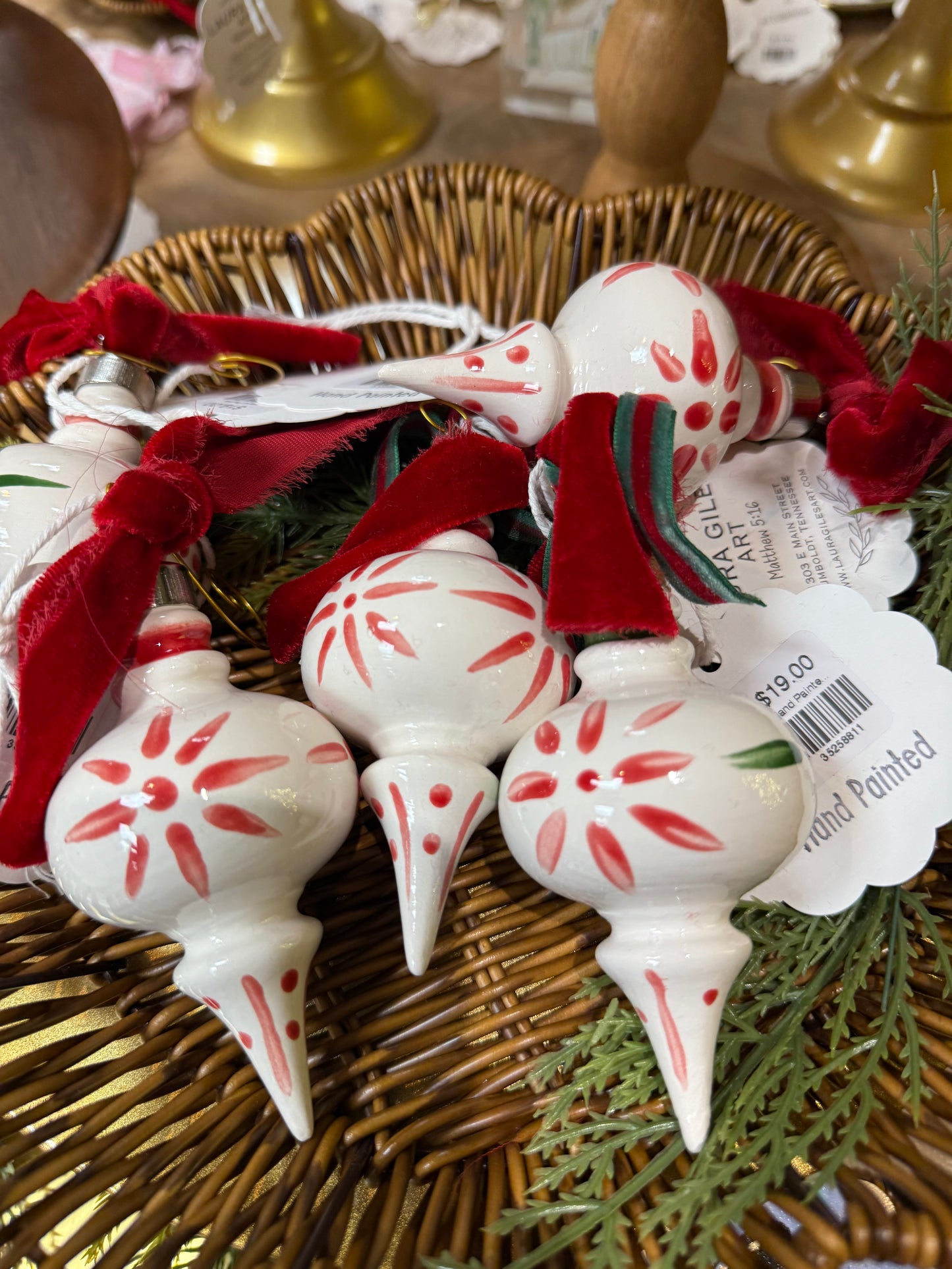 Hand Painted Ceramic Retro Ornament