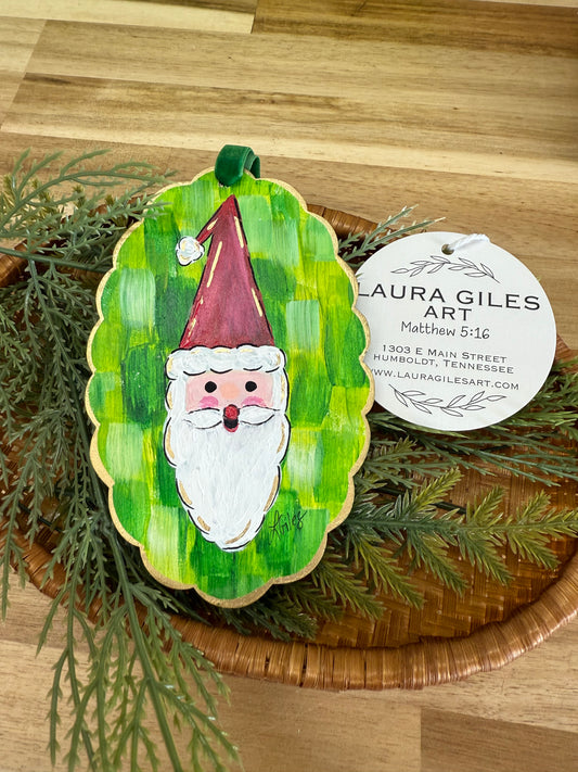 Skinny Santa - Green Hand painted (Pre-Order for Mid November)