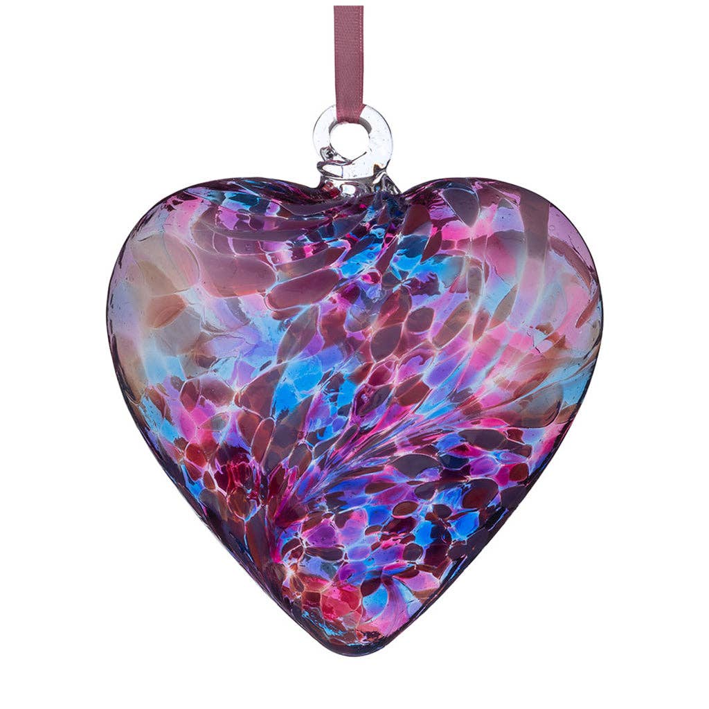 Sienna Glass - 8cm Friendship Hearts - Unlabelled: Blue & Pink