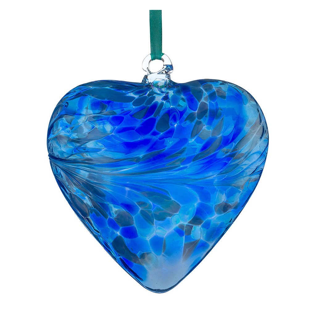 Sienna Glass - 8cm Friendship Hearts - Unlabelled: Blue & Pink