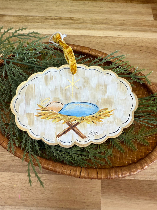 Baby Jesus - Neutral Scallop -  Hand painted (Pre-Order for Mid November)
