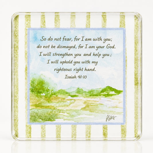 Isaiah 41:10 Acrylic Scripture Block Landscape