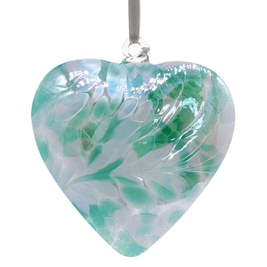 Sienna Glass - 8cm Friendship Hearts - Unlabelled: Blue & Pink