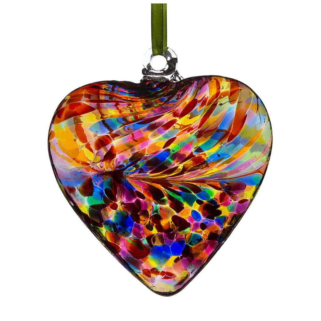 Sienna Glass - 8cm Friendship Hearts - Unlabelled: Blue & Pink