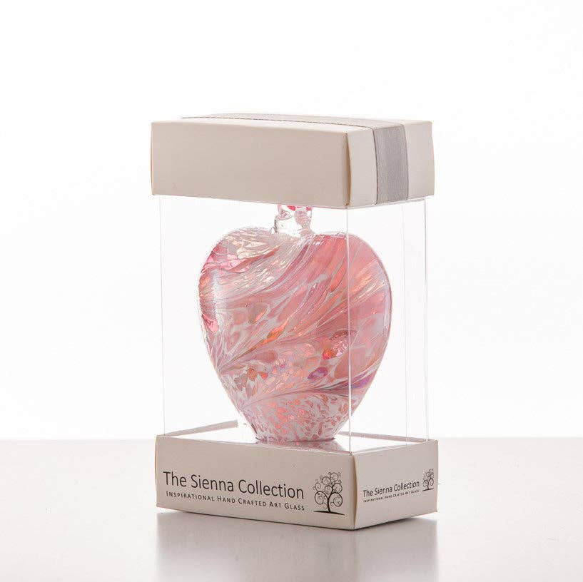 Sienna Glass - 8cm Friendship Hearts - Unlabelled: White