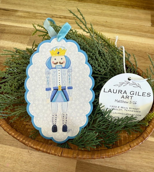 Blue Nutcracker Wood Ornament