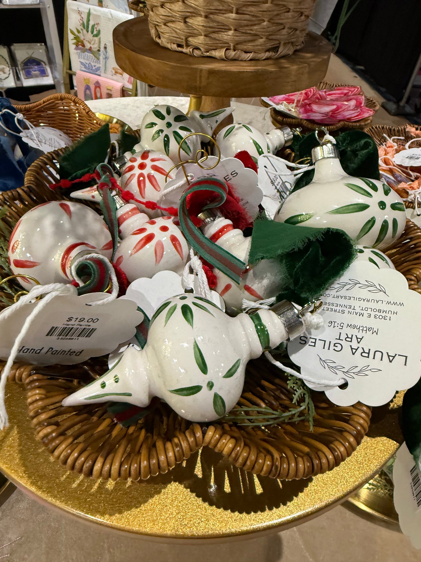 Hand Painted Ceramic Retro Ornament