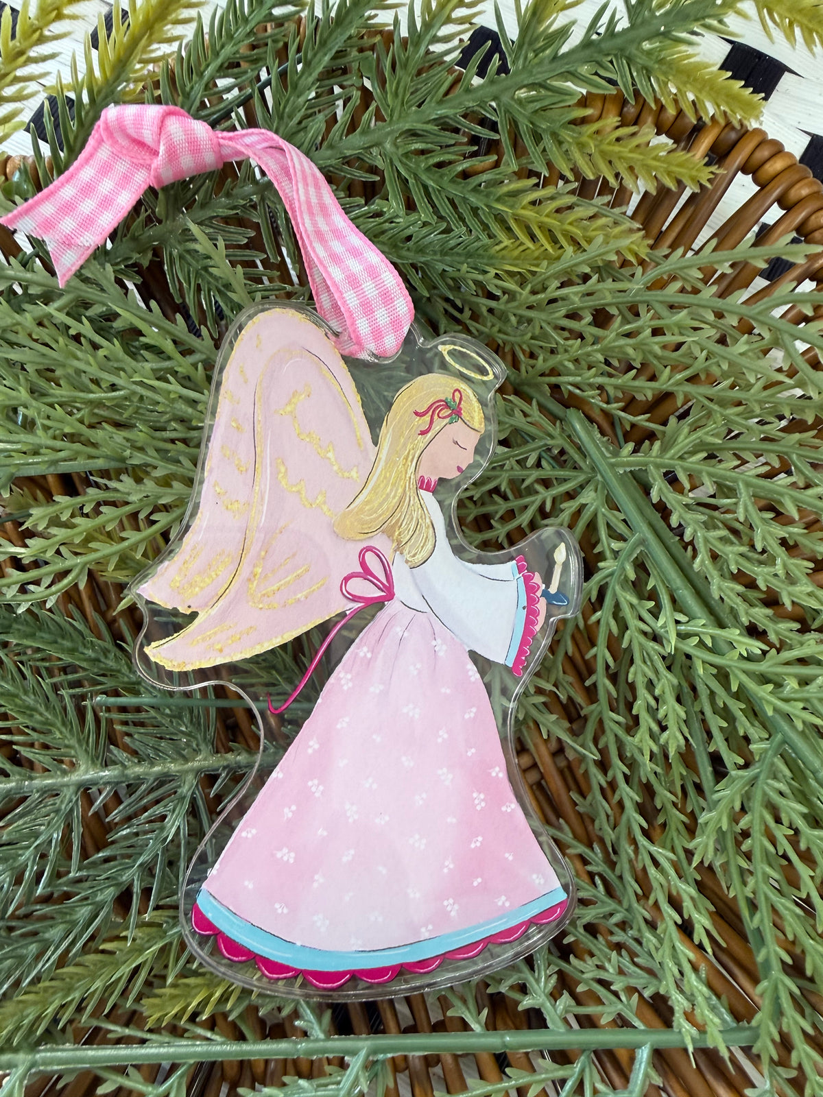 Pink Angel Ornament Acrylic
