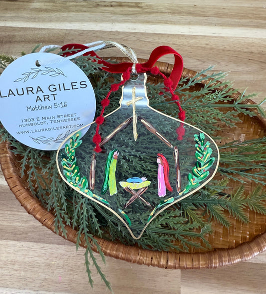 Nativity Ornament Acrylic Hand painted (Pre-Order for Mid November)