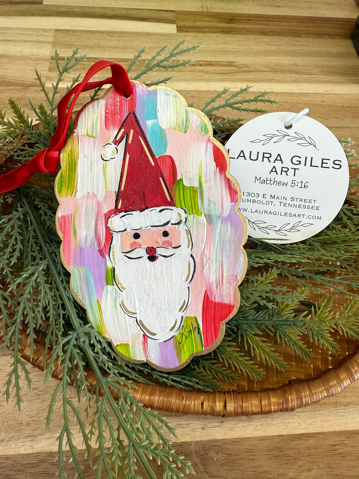 Skinny Santa - Multi-color  Hand painted (Pre-Order for Mid November)