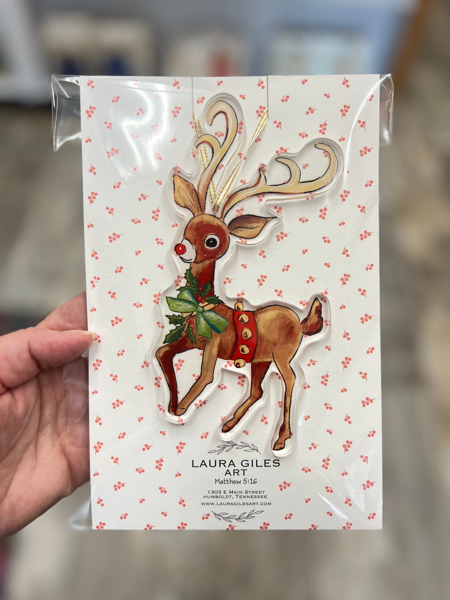 Acrylic Reindeer Ornament