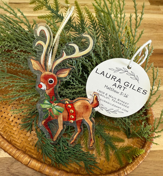 Acrylic Reindeer Ornament