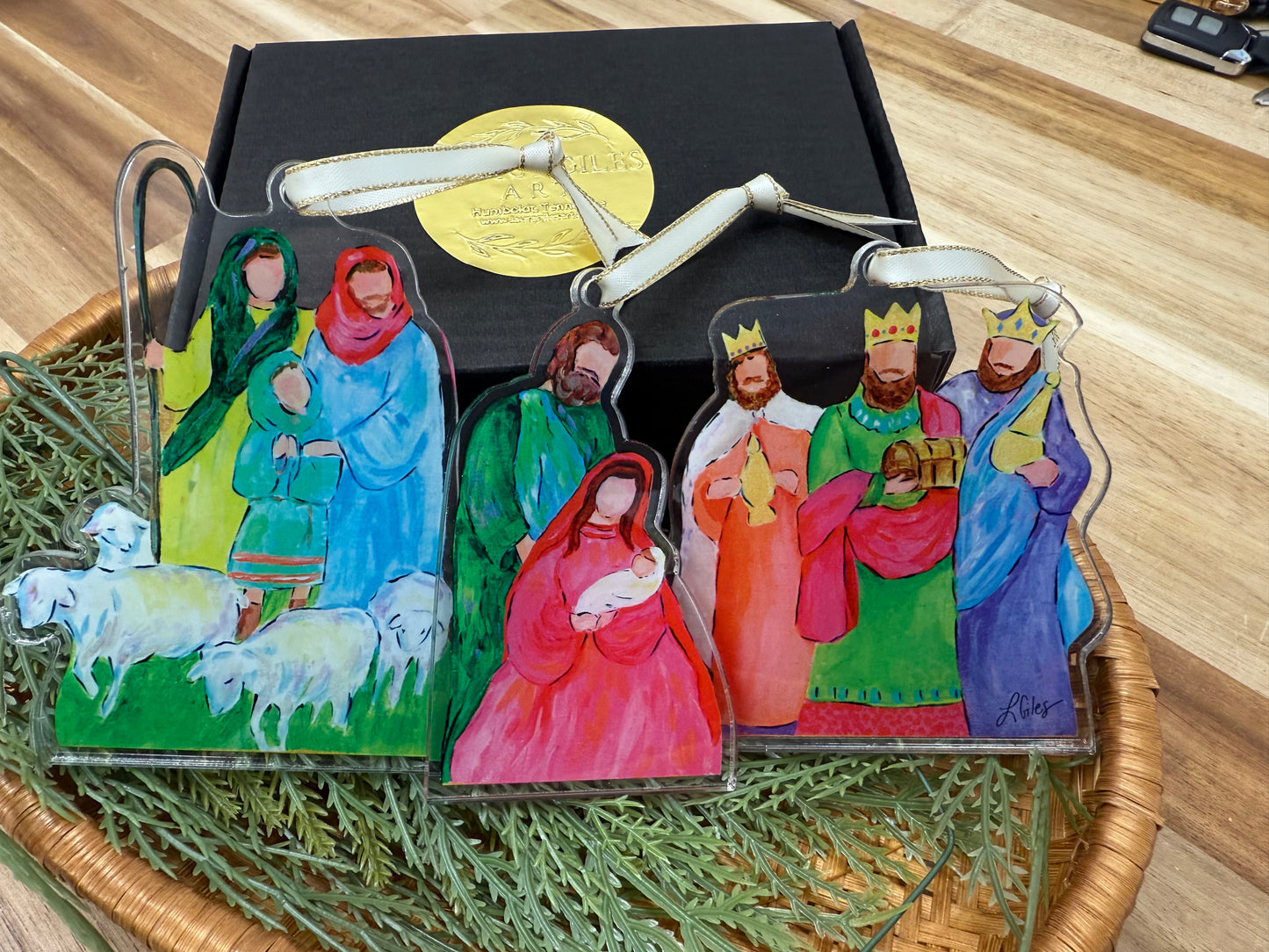 REGULAR SIZE 2025 3 Piece Acrylic Ornament Set - 4" Set