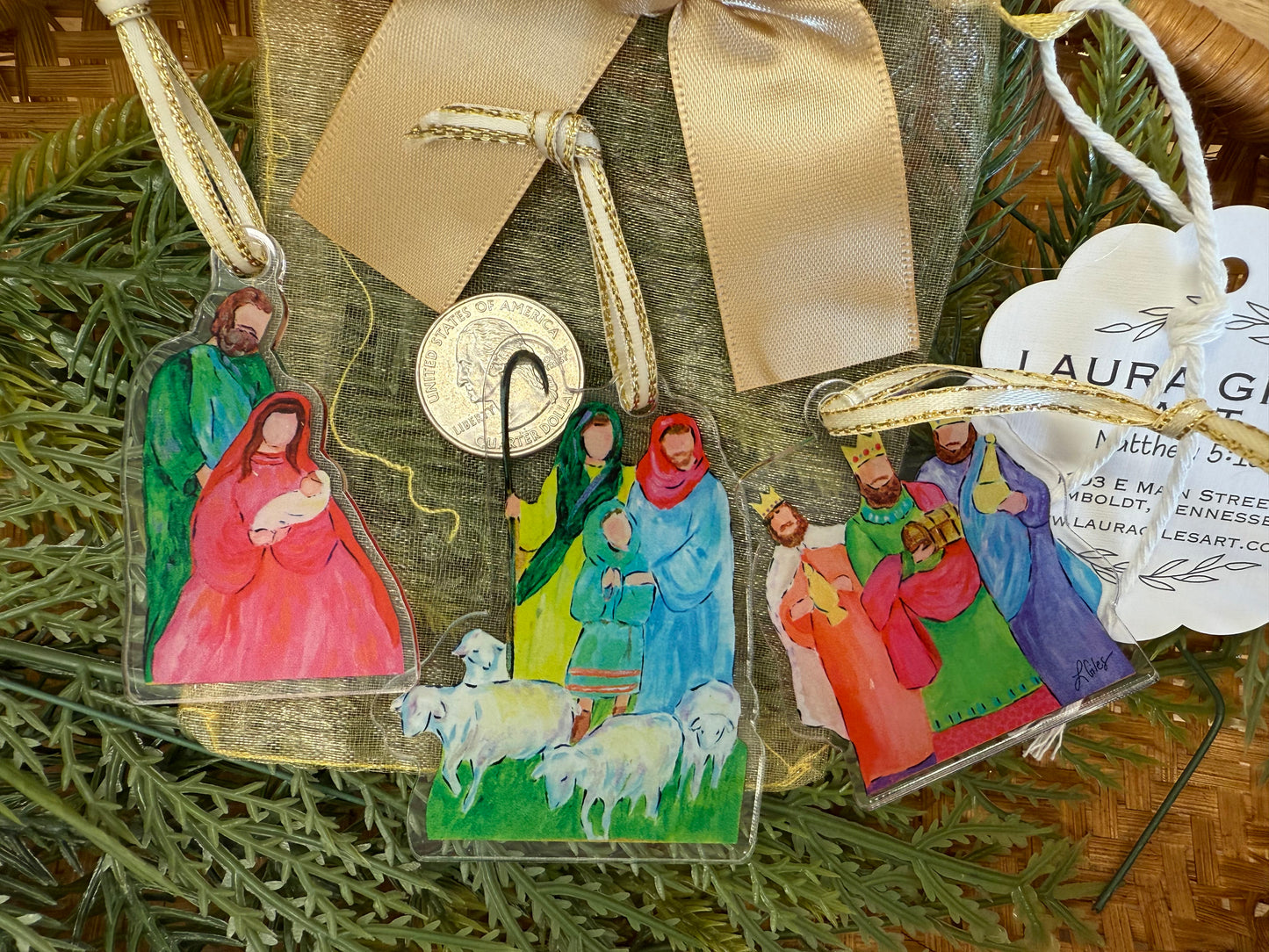 MINI SIZE 2025 3 Piece Acrylic Ornament Set - 2.5 inch