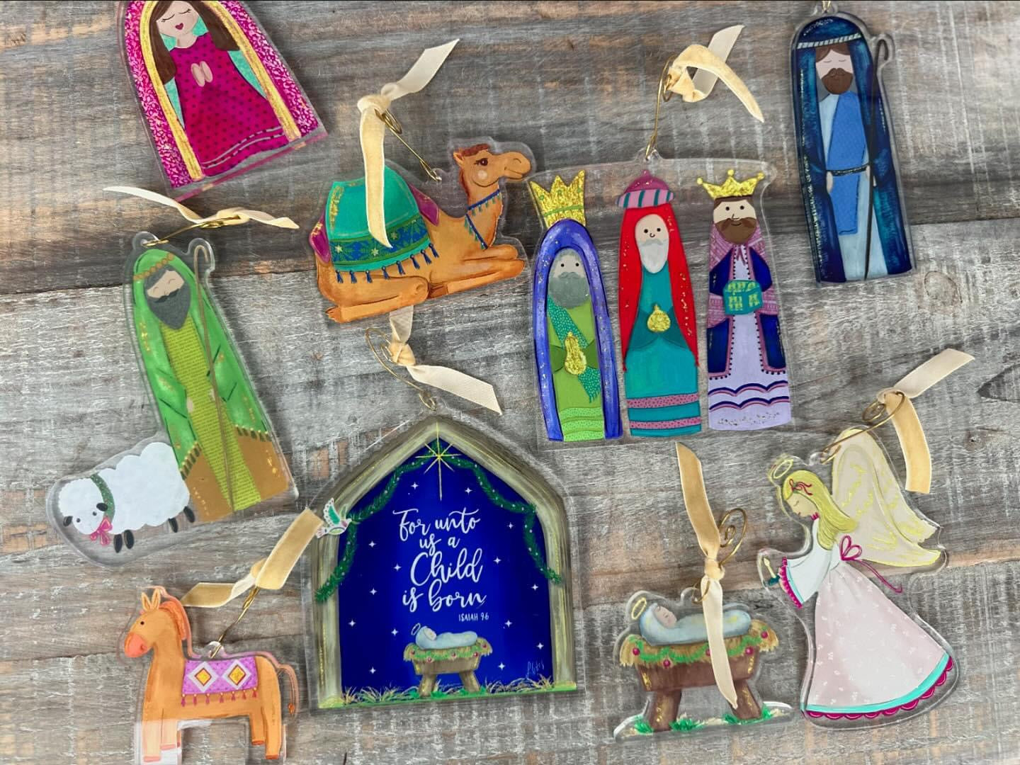 Wholesale Nativity Acrylic Cut-Out Ornament set!