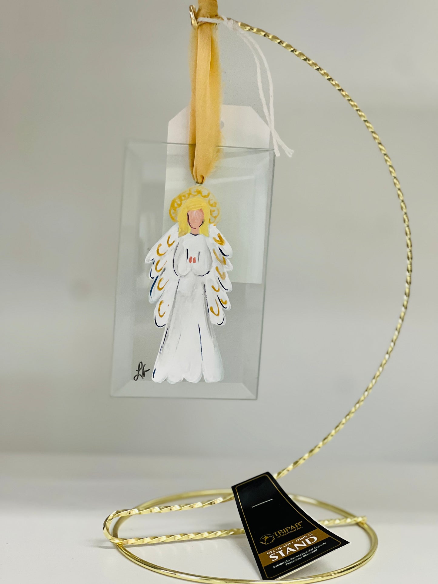 Handpainted Angel on Glass Handpainted Oyster Shell Baby Jesus (Pre-Order for mid November)