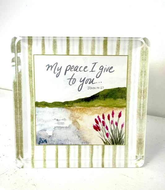 Pre-Order John 14:27 Acrylic Scripture Block