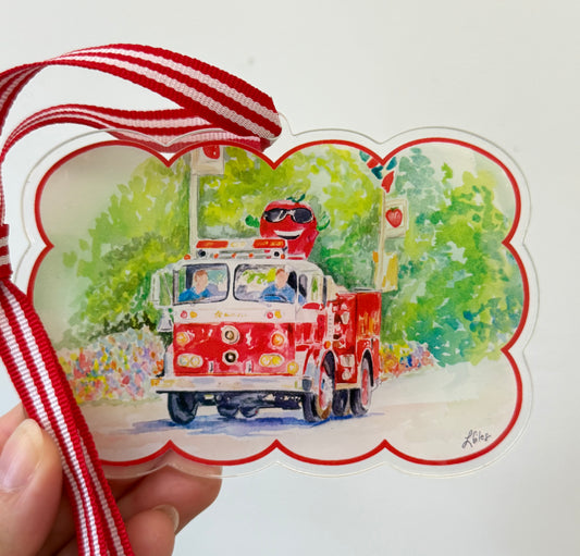 Berry Firetruck Ornament