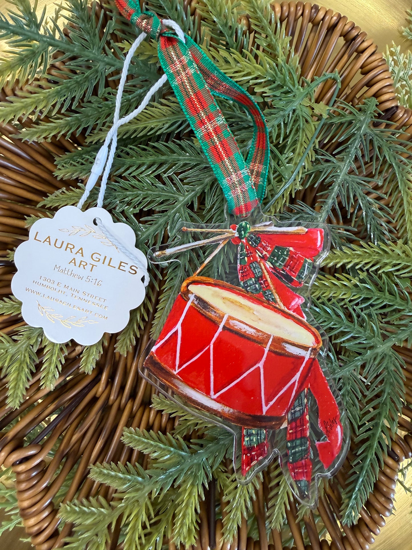 Vintage Drums  4" acrylic ornament